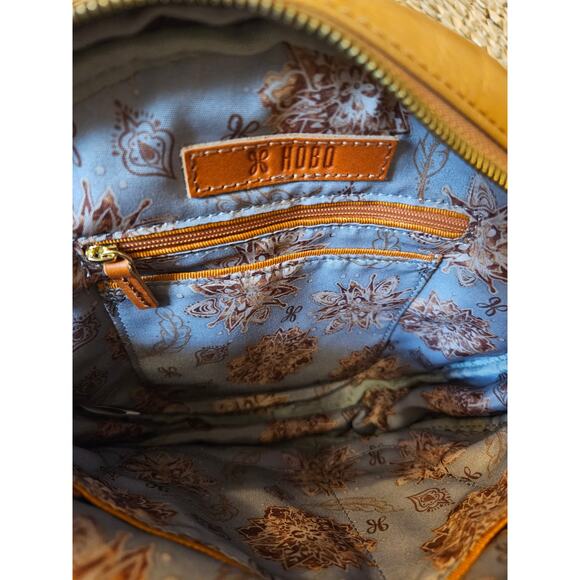 Hobo Genuine Leather Camel Round Crossbody Bag - Picture 6 of 7